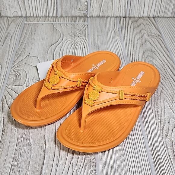 Minnetonka Tangerine Silverthorne Prism Flip Flop Sandals Womens Size 5 NEW - Picture 9 of 12
